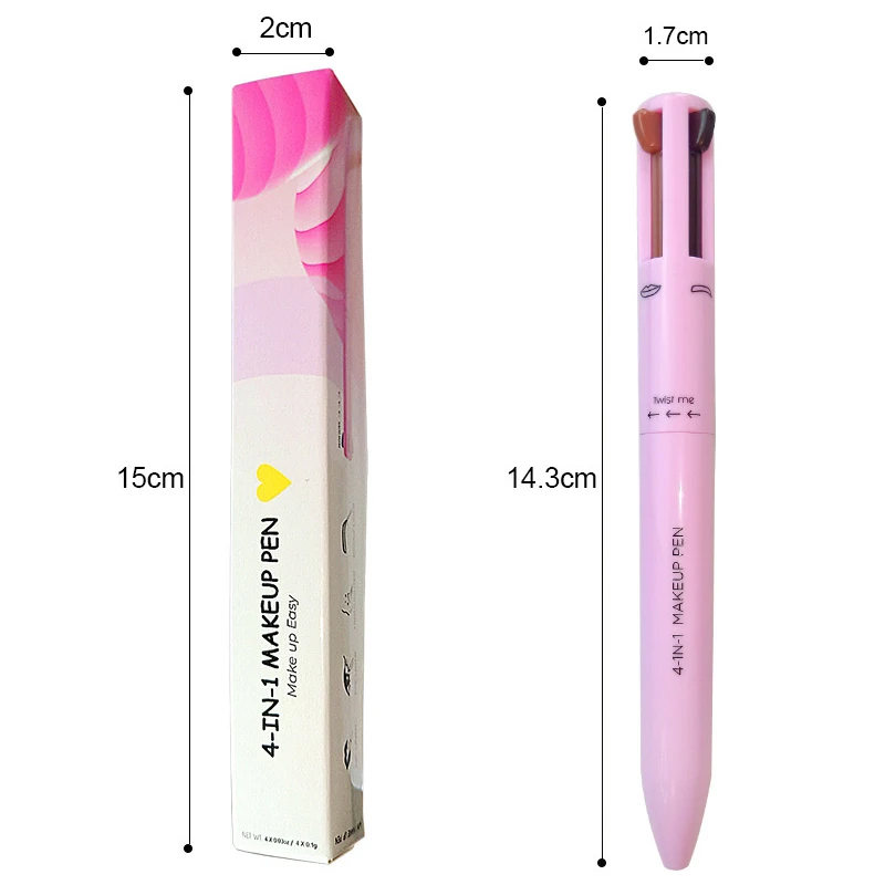 Multi-effect 4 In 1 Eyeliner Eyebrow Pencil Contour Pen Long Lasting Waterproof 4 in 1 pencil makeup