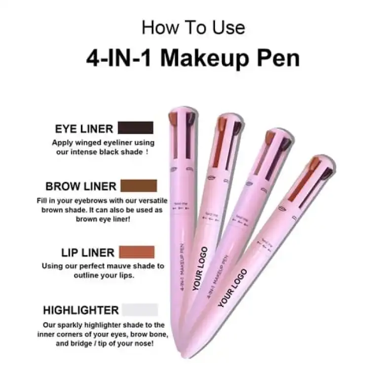 Multi-effect 4 In 1 Eyeliner Eyebrow Pencil Contour Pen Long Lasting Waterproof 4 in 1 pencil makeup