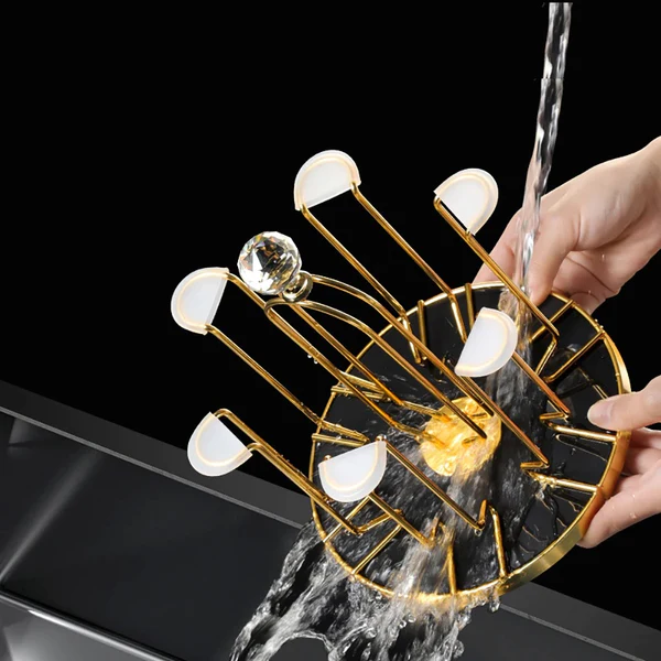 Rotating Drain And Dustproof Glass Cup Holder