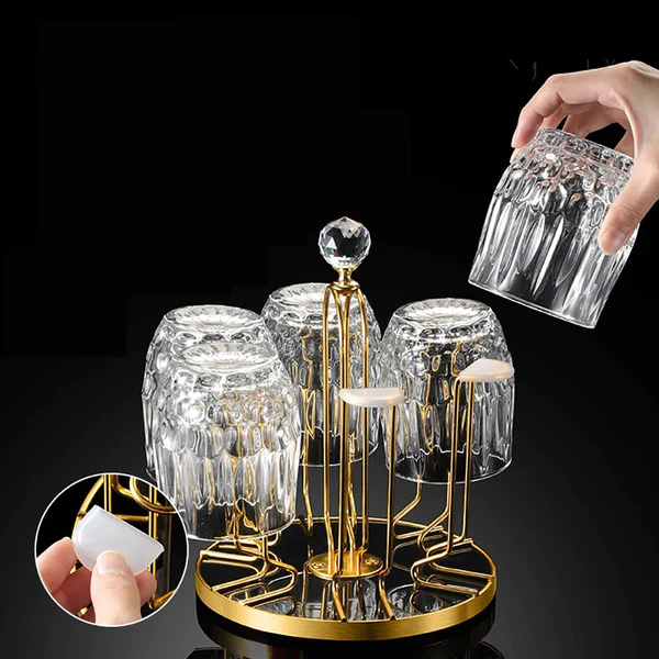 Rotating Drain And Dustproof Glass Cup Holder