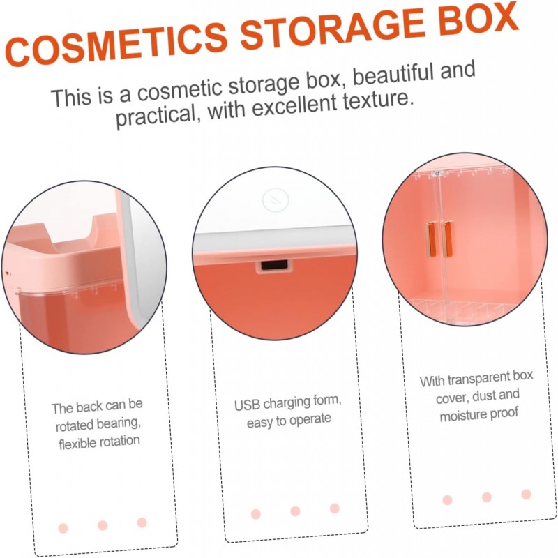 LED Cosmetic Makeup Jewelry Organizer Tray Box