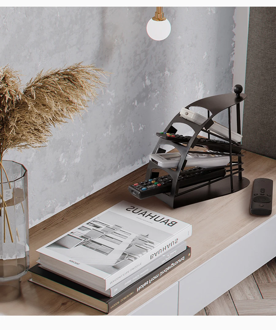 Modern Living Room Desktop Remote Control Organizer Iron Shelf