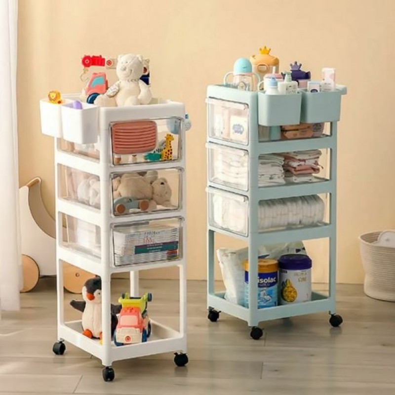 New Born Nursery Storage Trolley Cart, Rolling Trolley Cart
