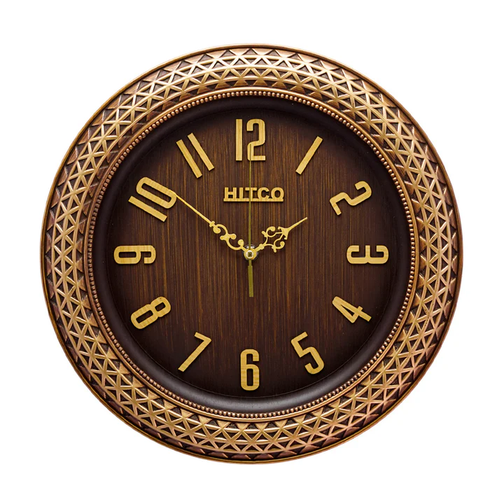 Round Wooden Brown Simple Home Wall Clock