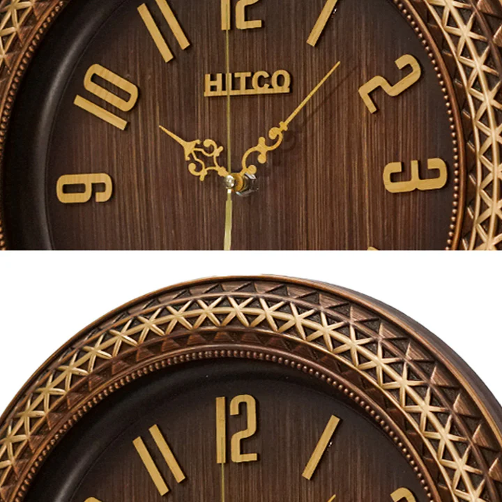 Round Wooden Brown Simple Home Wall Clock