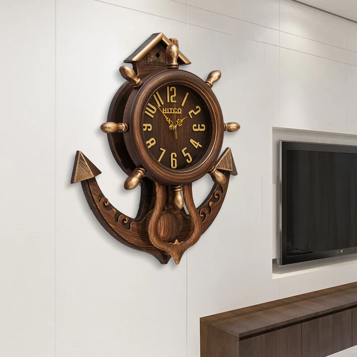 Wooden Style Pendulum Wall Clock