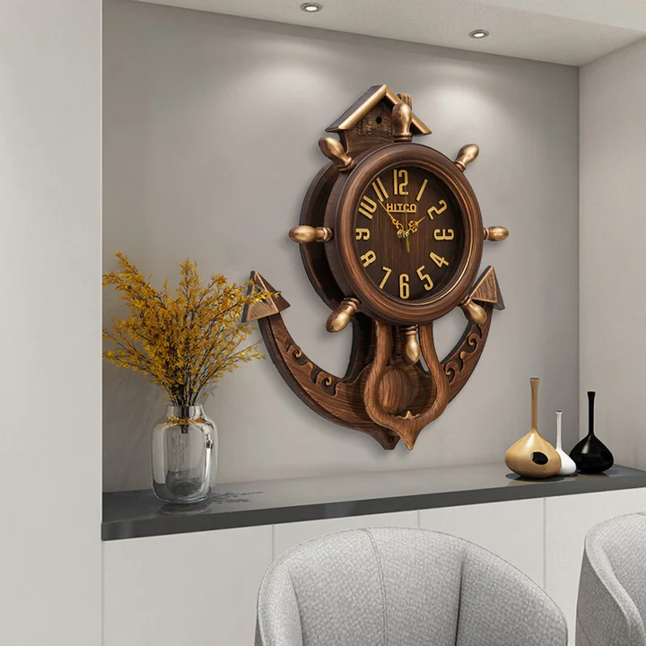 Wooden Style Pendulum Wall Clock