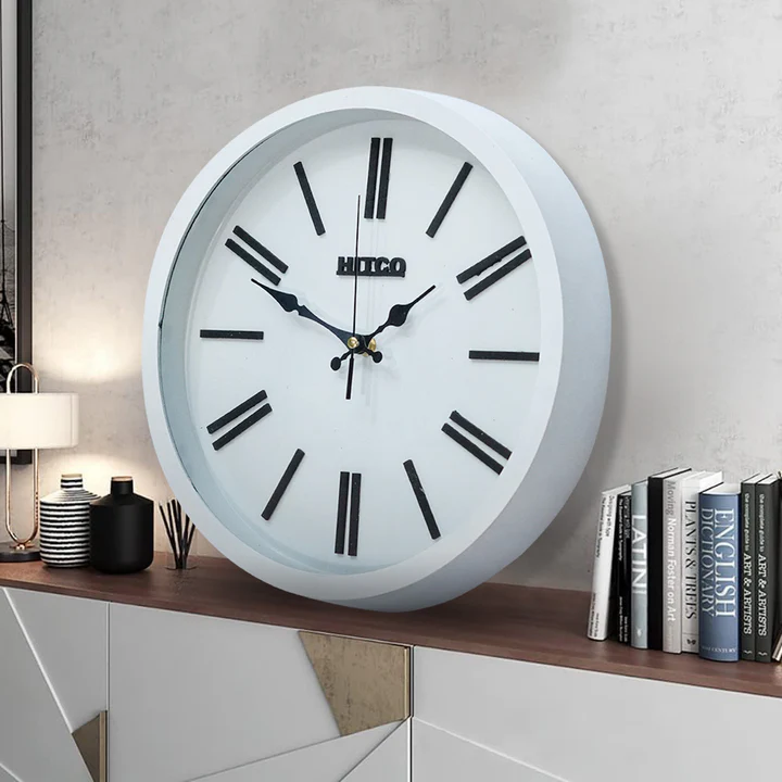Office Style White Round Wall Clock