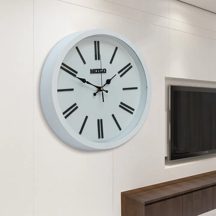 Office Style White Round Wall Clock