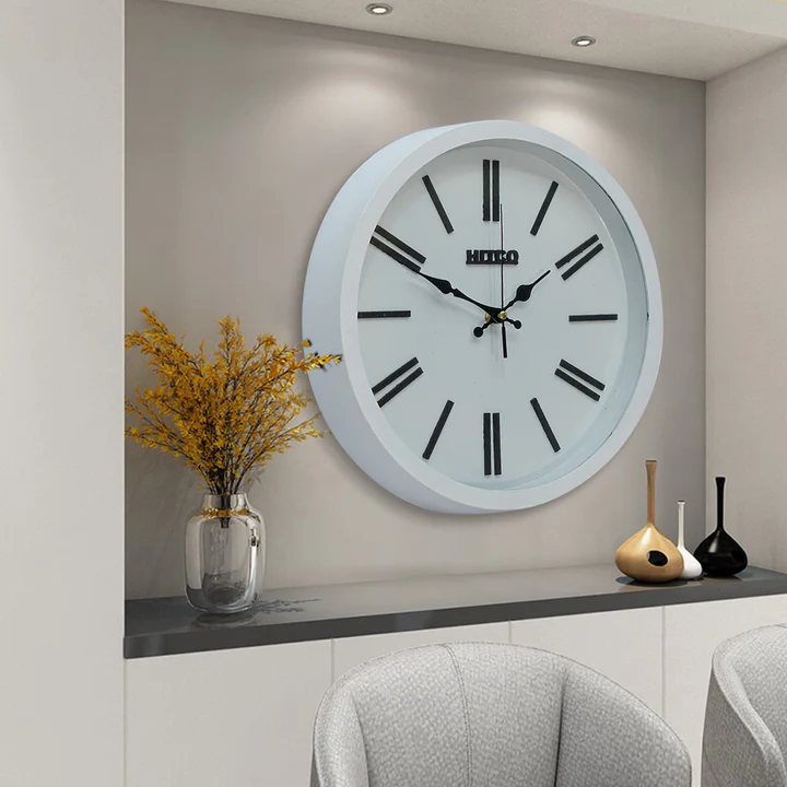 Office Style White Round Wall Clock