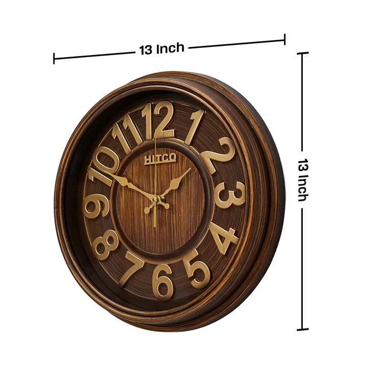 Wooden Brown Round Wall Clock
