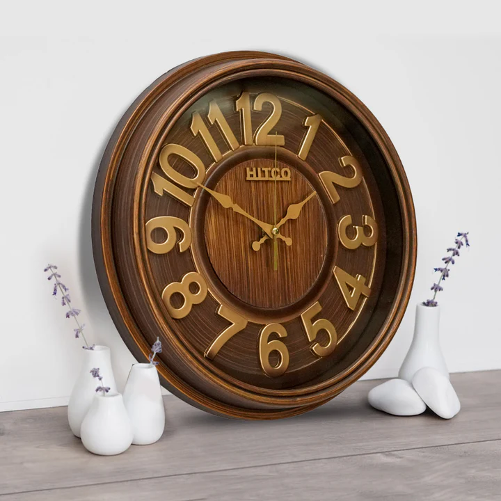 Wooden Brown Round Wall Clock
