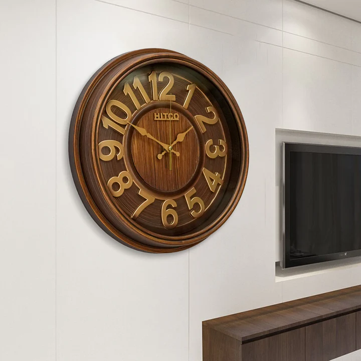 Wooden Brown Round Wall Clock