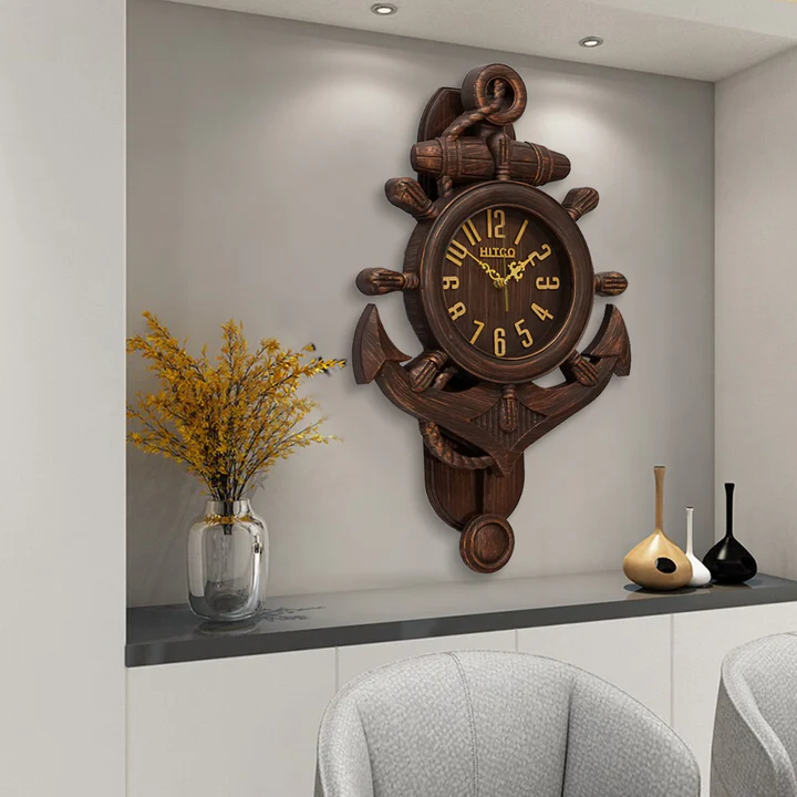 Anchor Modern Pendulum Dark Brown with Wooden Style