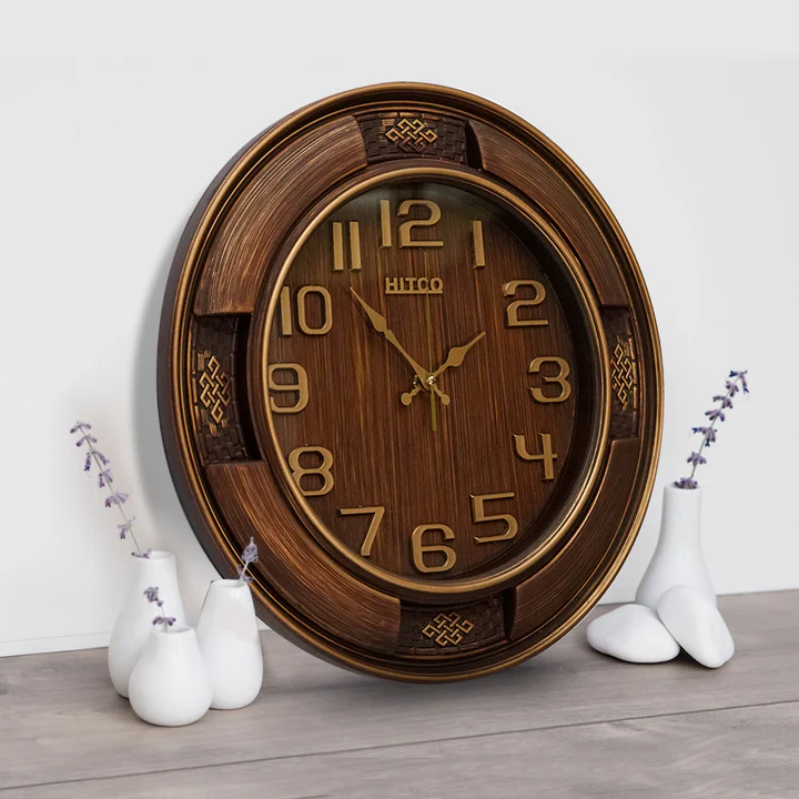 Wooden Fancy Dark Brown Wall Clock
