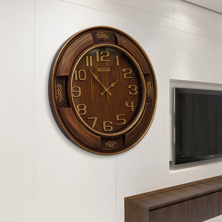Wooden Fancy Dark Brown Wall Clock