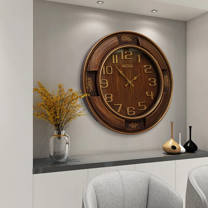 Wooden Fancy Dark Brown Wall Clock