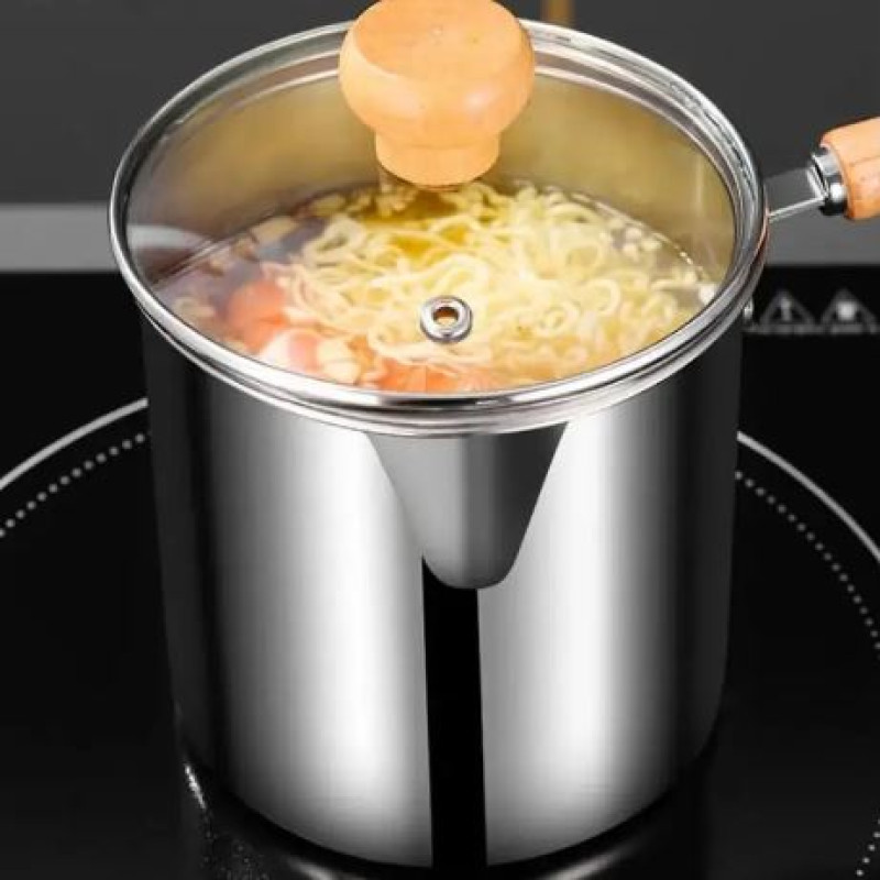 Stainless Steel Deep Frying Pot With Strainer