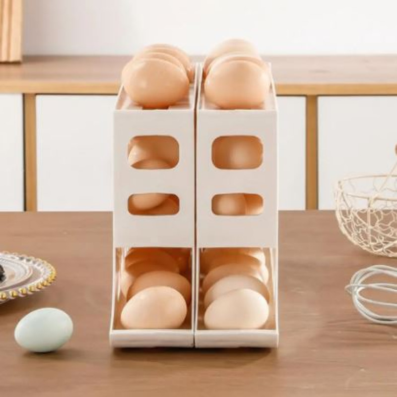 4-Layer Rolling Egg Rack Capacity Egg Storage Box