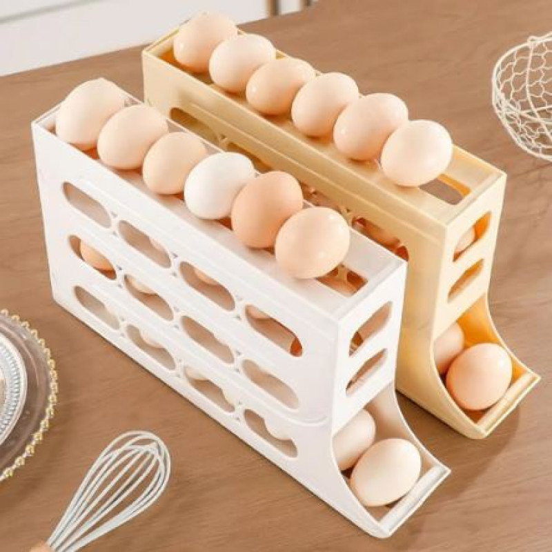 4-Layer Rolling Egg Rack Capacity Egg Storage Box