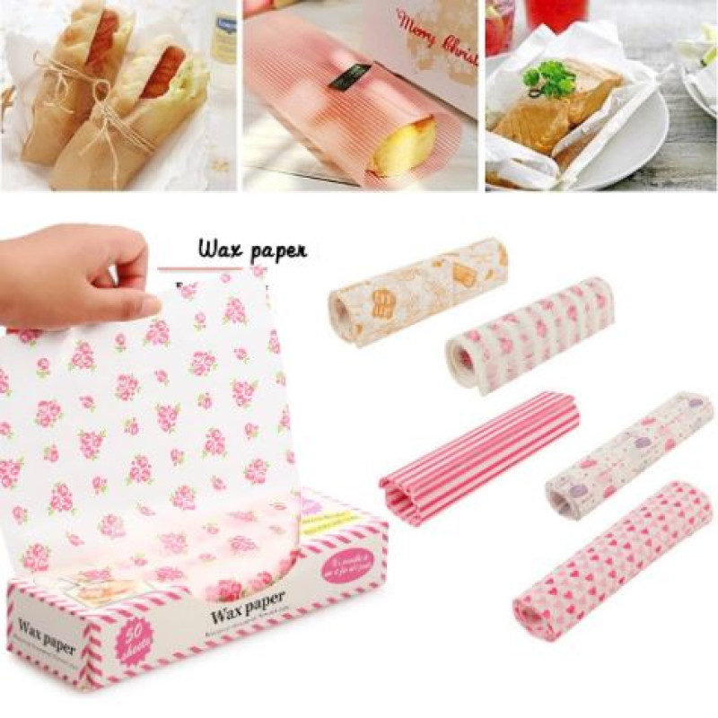 50Pcs Wax Paper Food Grade Grease Paper