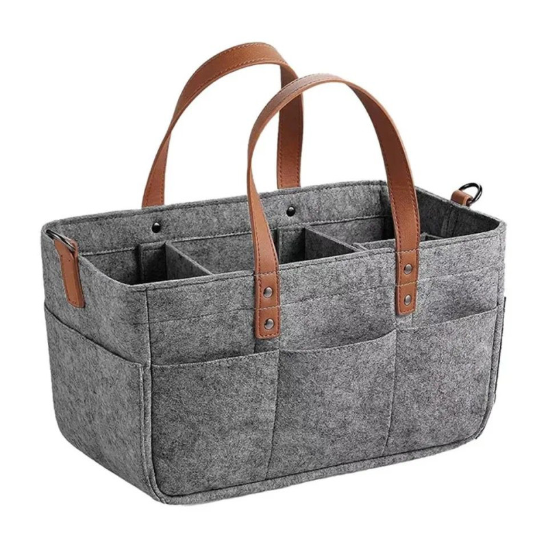 Foldable Travel Felt Storage Bag Baby Diaper Caddy Organizer