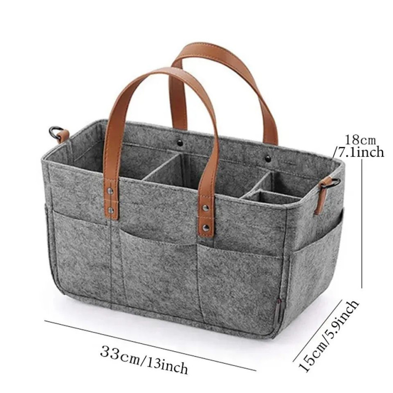 Foldable Travel Felt Storage Bag Baby Diaper Caddy Organizer