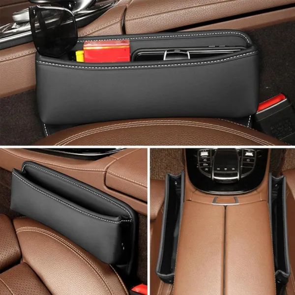 PU Leather Car Seat Gap Storage Box