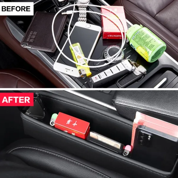 PU Leather Car Seat Gap Storage Box