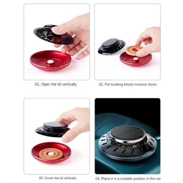 Car Solar UFO Shape Aromatherapy Fresh Deodorant Decoration