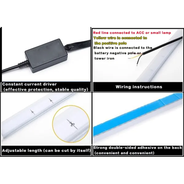 New 2pcs DRL Ultra-thin flow light strip Flowing light bar