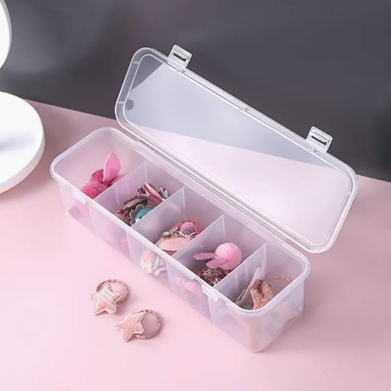 1pc Five Compartment Storage Box For Storing Household Hair Accessories