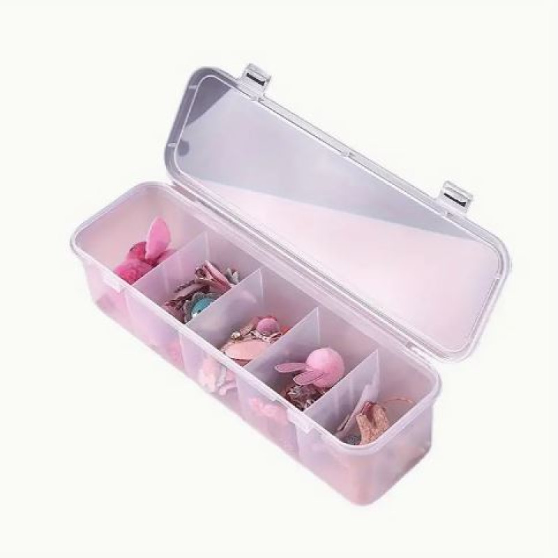 1pc Five Compartment Storage Box For Storing Household Hair Accessories