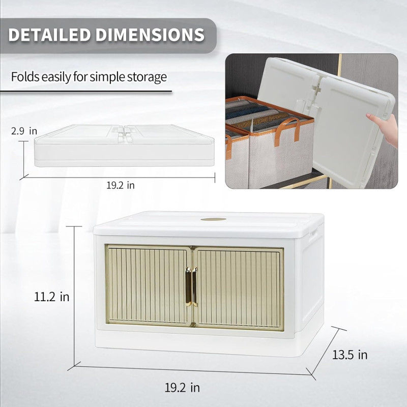 Plastic Storage Bins / Container With Lid Clear Stackable Storage Bin For Closet Collapsible Storage Bins