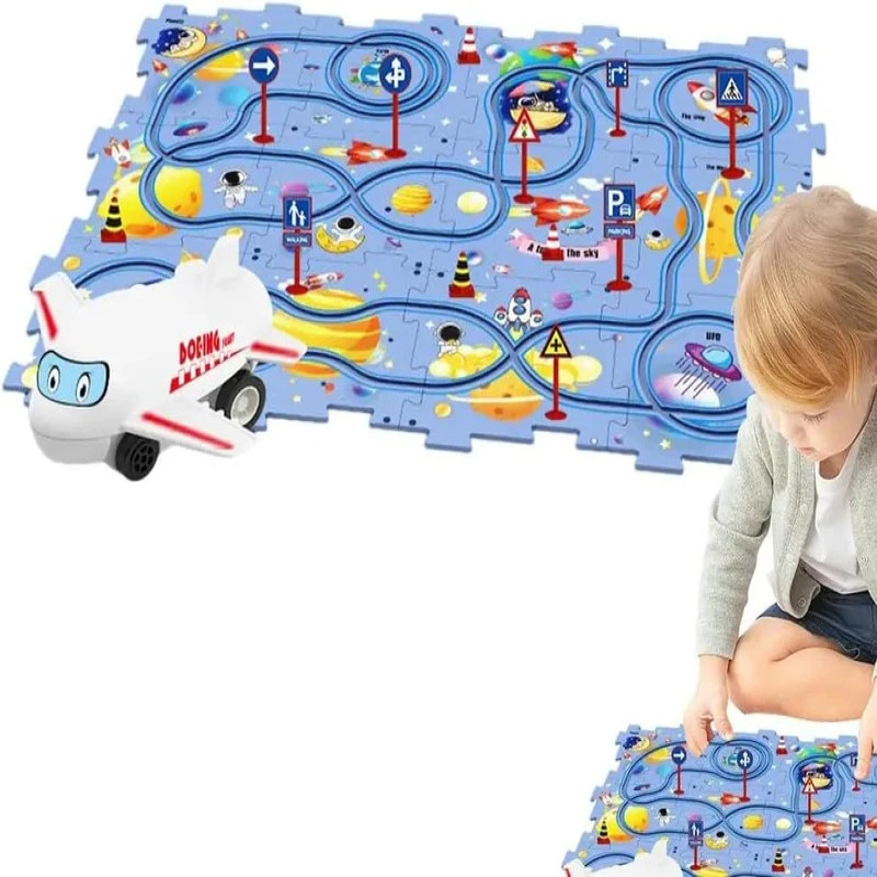 Set 15 Pieces Kids Electric Track Toy Jigsaw Puzzle