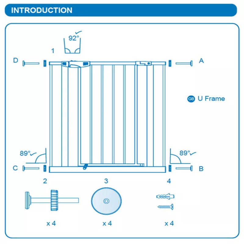 Safety Gate/Stairs Care For Baby At 29.5 in (75 cm) tall, and from 29.5 in to 40.5 in (75 to 102.87 cm) wide with extensions