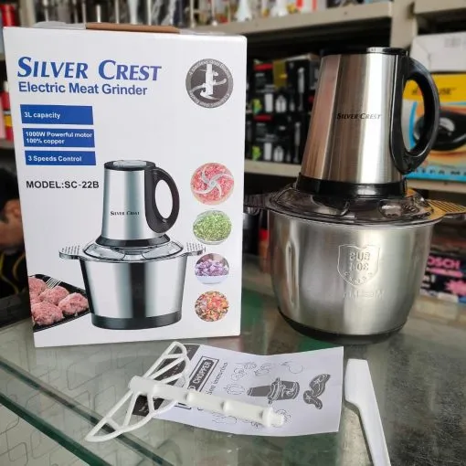 Silver Crest Multi Functions Meat Chopper Steel Bowl 3 Ltr
