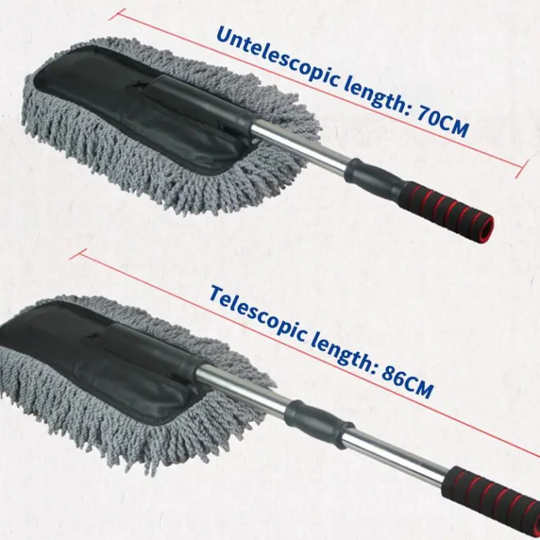 Car Cleaning Mop Removable Telescopic Wax Mop Dust Removal Car Wash Brush Microfiber