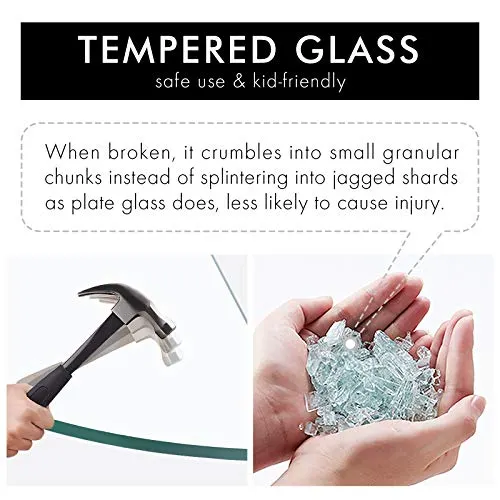 2 layer Aluminum Bathroom Corner Shelf Tempered Glass