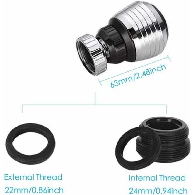 Rotate Swivel Water Saving Tap Aerator Diffuser Faucet Nozzle Filter Adapter