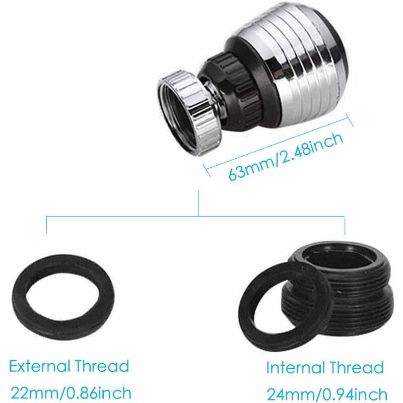 Rotate Swivel Water Saving Tap Aerator Diffuser Faucet Nozzle Filter Adapter