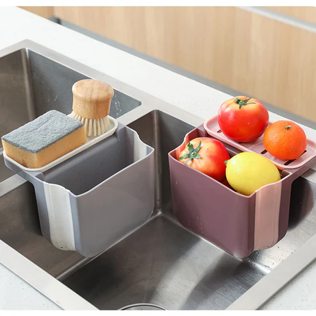 Sink Drain Basket Foldable Storage Box