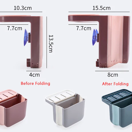 Sink Drain Basket Foldable Storage Box