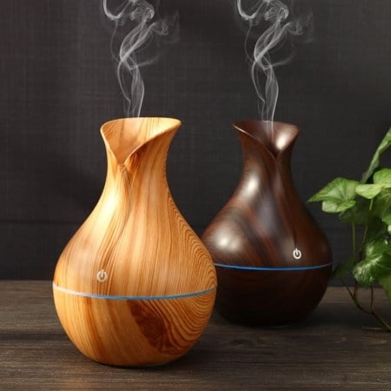 130Ml Wood Grain Aromatherapy Quiet Air Humidifier Essential Oil Diffuser Aroma Moistener