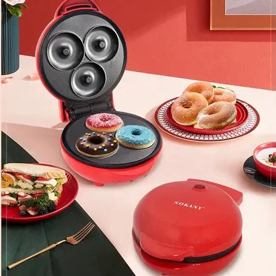 Mini 3 Hole Donut Machine, Non Stick Coated Doughnut Machine, 220V Mini Donut Makers