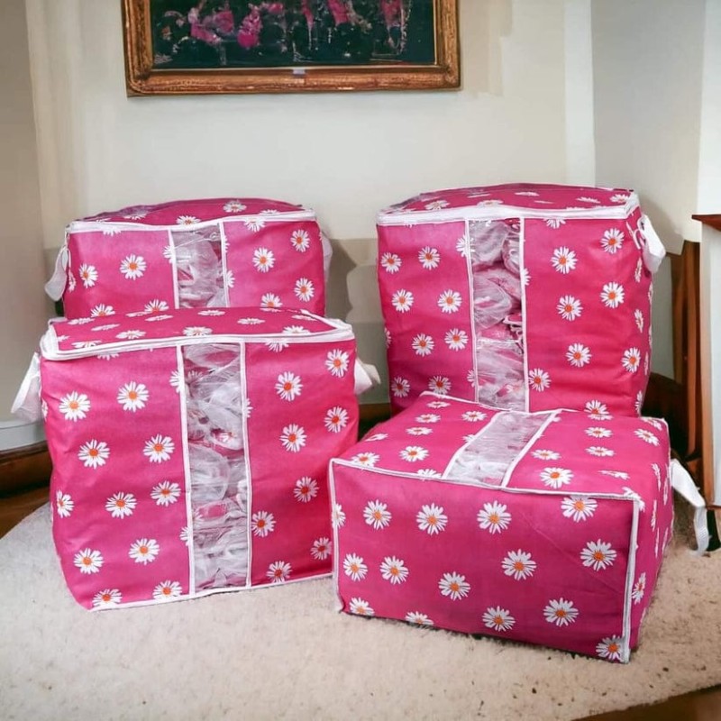 New Floral Printed Cloth Storage Bag 1pc