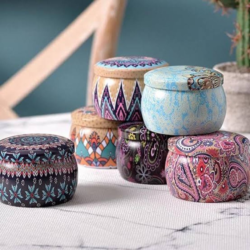 Mini Cute Colorful Tin Boxes Mini Small Size Jewelry Organizer Color Random Tin Organizers