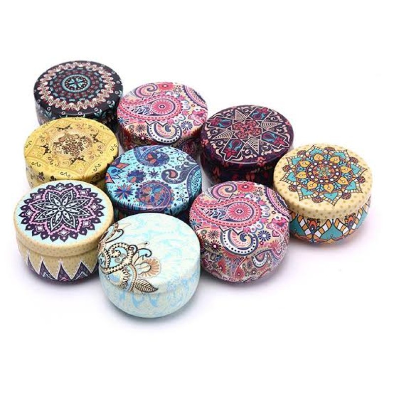 Mini Cute Colorful Tin Boxes Mini Small Size Jewelry Organizer Color Random Tin Organizers