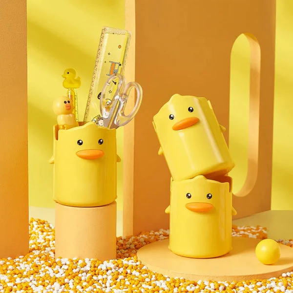 Multi Purpose Duck Holder Beautiful Yellow Color Duck Pen Holder