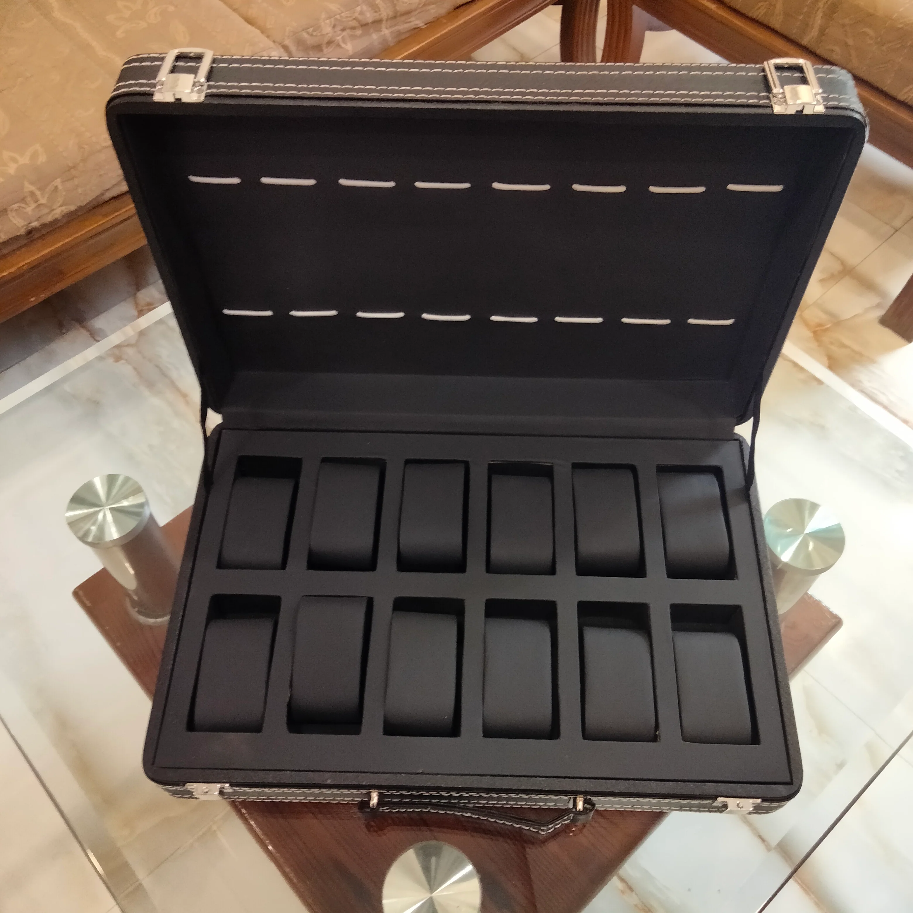 Premium Quality 12 Grid PU Leather Watch Display Box Or Watch Organizer
